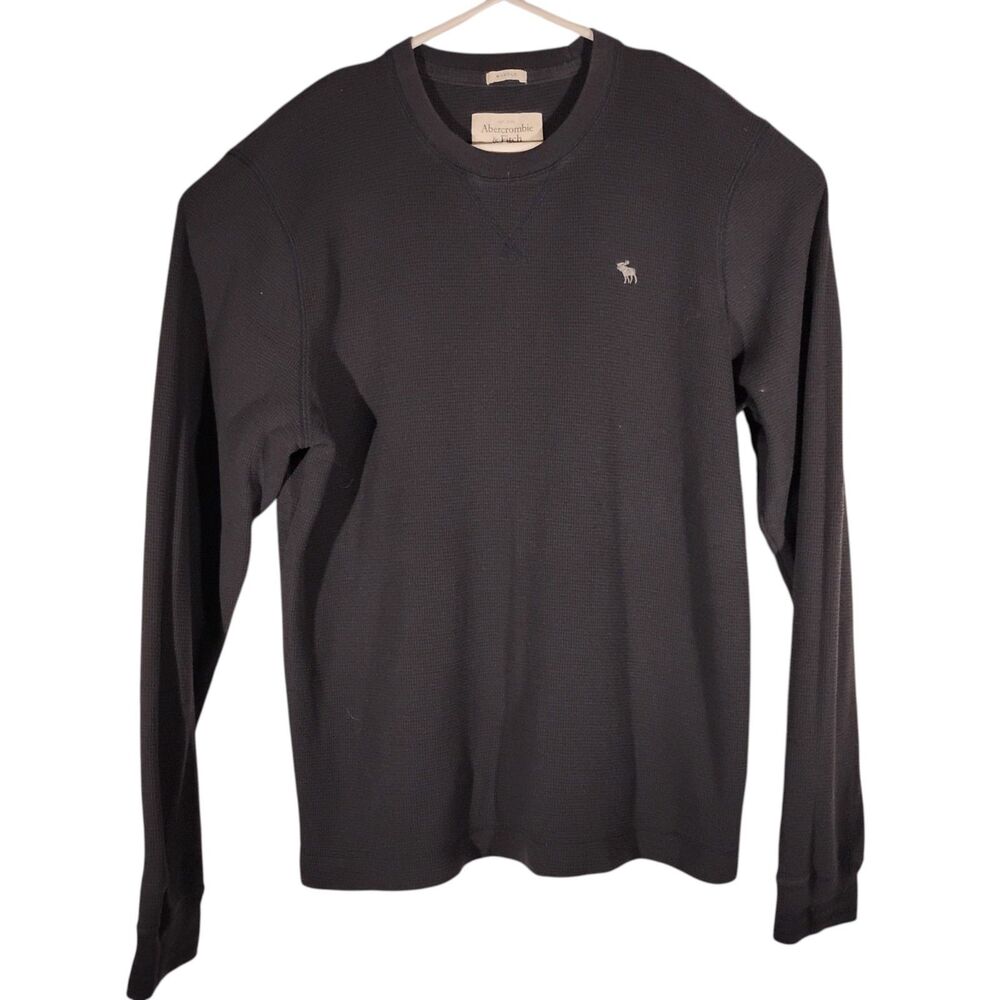 Abercrombie & Fitch vintage thermal tshirt mens 2XL XXL navy blue waffle knit